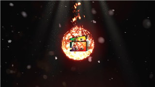Vegas模板制作燃烧火球LOGO动画雪花飘动视频片头效果