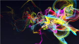 PR模板制作抽象流动彩色烟雾粒子特效LOGO动画视频片头