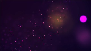 优雅紫色LED背景旋转粒子与向上飘升朦胧光斑结合动态素材