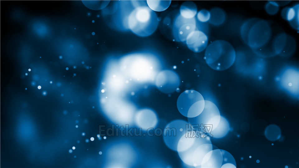 简约个性蓝色梦幻失焦光斑粒子LED背景朦胧夜色视频素材 第1张