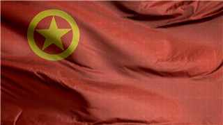 中国共产主义青年团团旗4K分辨率动态背景视频布料动画效果