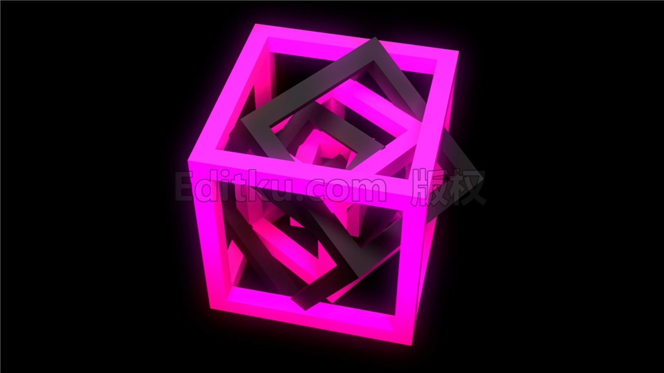 3D空间变换叠加方块动感光效VJ素材闪烁酷炫LED酒吧舞台背景 第1张