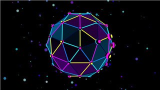 LED霓虹粒子彩色立体几何球体空间循环穿梭VJ素材视频背景