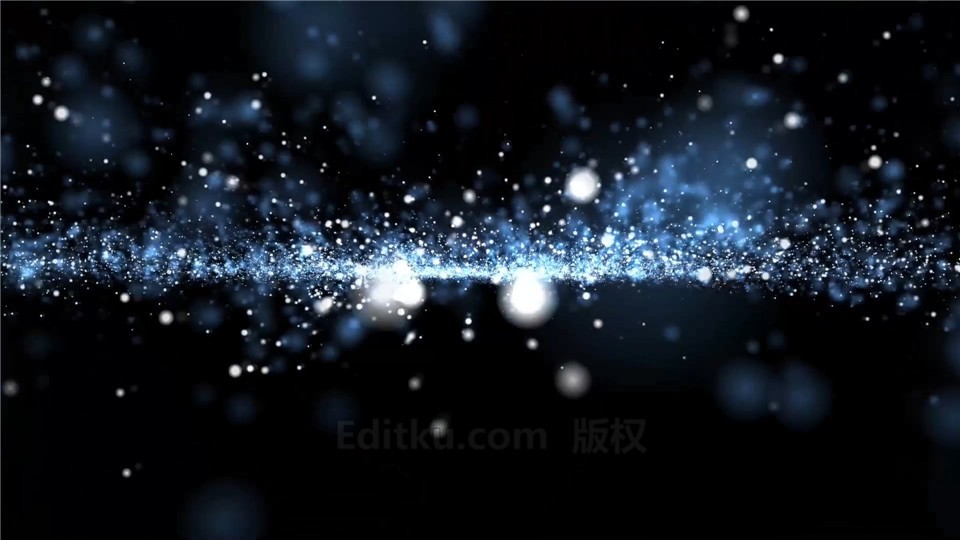 漂亮夜晚太空蓝色散景粒子星云冲屏视觉素材