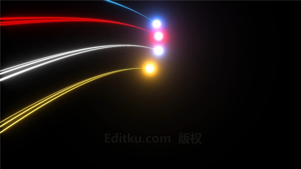 彩色光线元素素材绚丽光效转动聚合路径运动视频 剪辑库视频素材下载