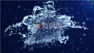 PR模板制作液体碰撞飞溅水滴演绎公司标志LOGO动画效果视频