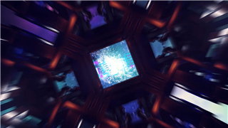 PR模板制作宇宙空间三维隧道场景飞行动画LOGO片头视频