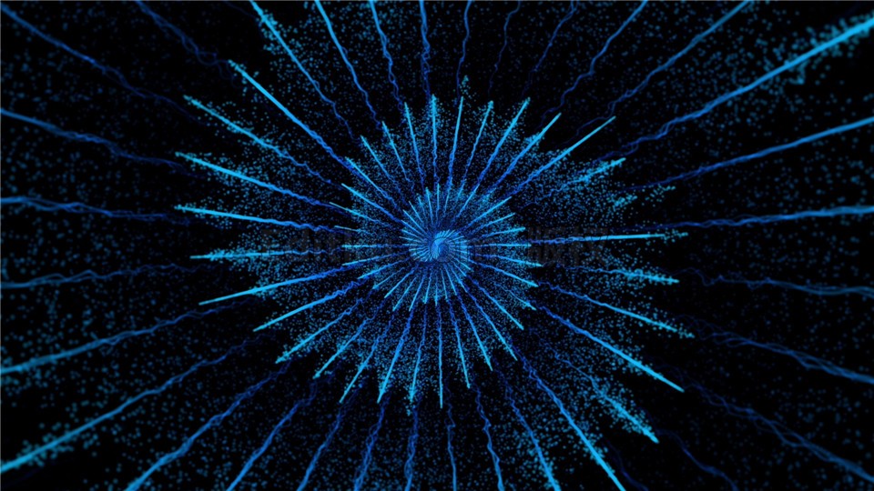 漩涡蓝色光线旋转散射粒子唯美效果视频素材