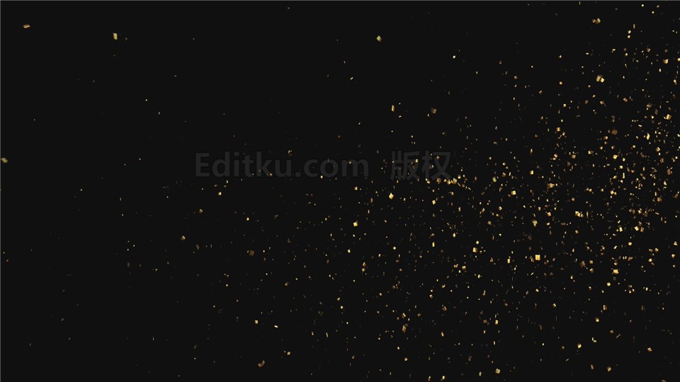 飘散金色闪闪碎片唯美粒子带透明通道视频素材-剪辑库视频素材下载