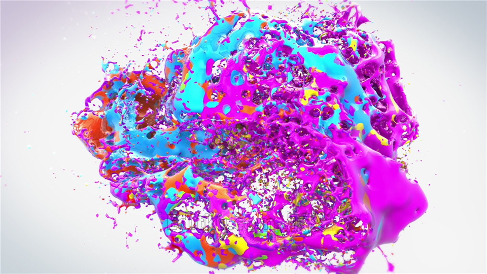 AE模板制作彩色水球碰撞水飞溅流体图形动画LOGO演绎片头视频_第3张图片_AE模板库