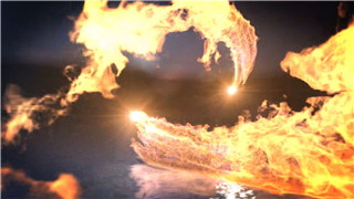 AE模板大气火爆火焰舞动路径动画碰撞粒子物资LOGO动画视频片头
