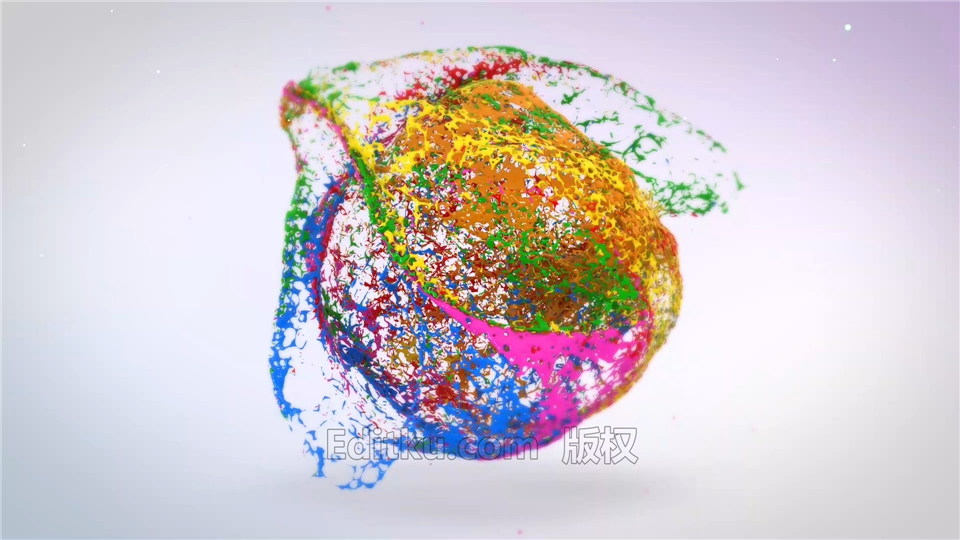 AE模板制作水球碰撞形成球飞溅彩色油漆流体动画LOGO视频片头_第3张图片_AE模板库