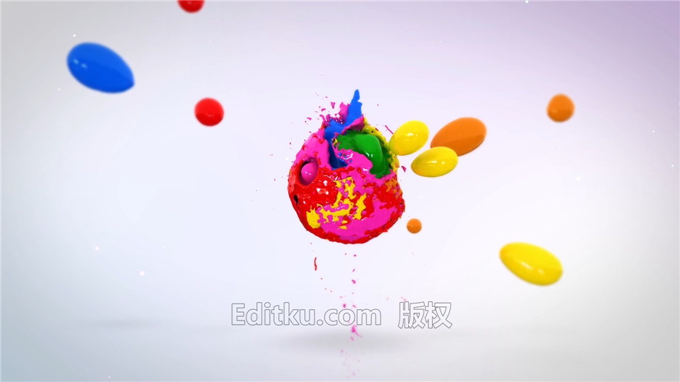 AE模板制作水球碰撞形成球飞溅彩色油漆流体动画LOGO视频片头_第2张图片_AE模板库