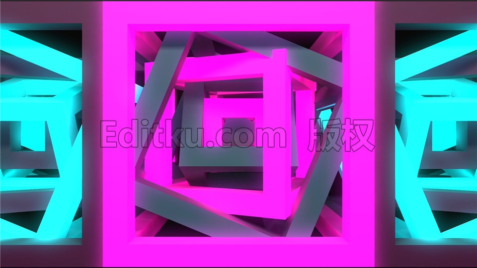 循环转动3D立体空间色块节奏变换VJ素材视频 第3张