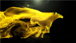 AE模板制作马奔跑拖影华丽流动光线粒子LOGO片头演绎视频