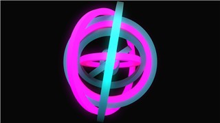 圆环穿梭3D立体空间色环循环旋转切换VJ素材视频