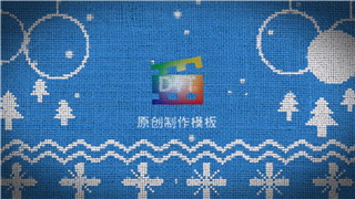 PR模板制作毛衣针织图案元素动画圣诞节LOGO片头视频效果