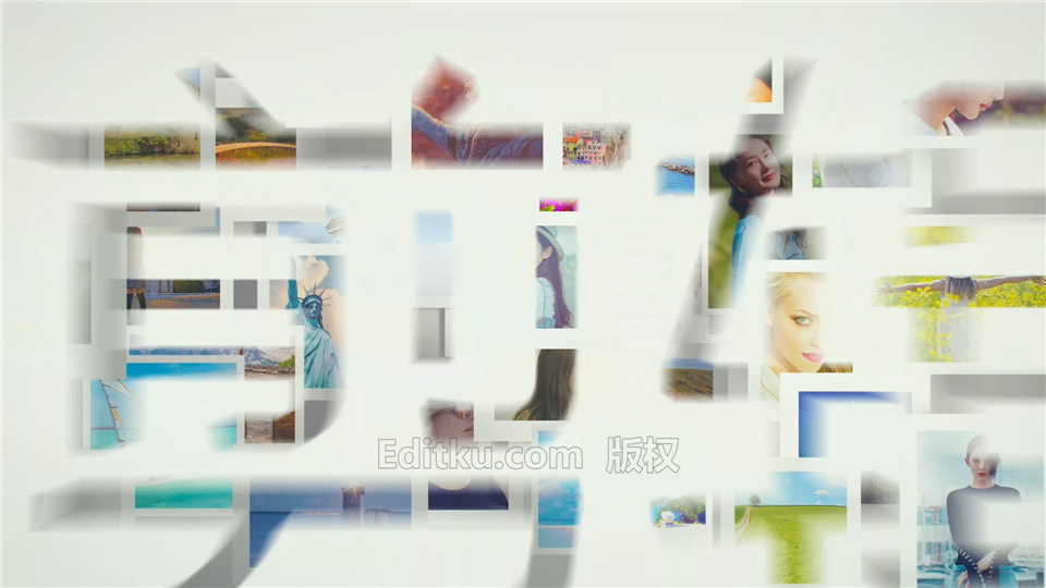 中文AE模板3D空间照片视频墙汇聚LOGO遮罩动画视频片头制作_第3张图片_AE模板库