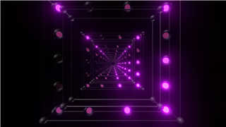 视频背景下载发光闪烁紫色霓虹灯矩形灯组视觉效果隧道VJ素材