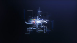 PR模板制作数字线条网格三维空间LOGO片头科技宣传视频动画