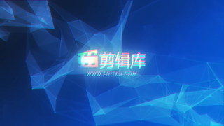 中文AE模板制作蓝色科技粒子空间故障文字标题视频片头