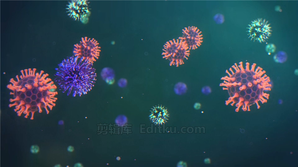 中文AE模板细菌分子新冠病毒形状动画视频片头肺炎感染疫情_第1张图片_AE模板库