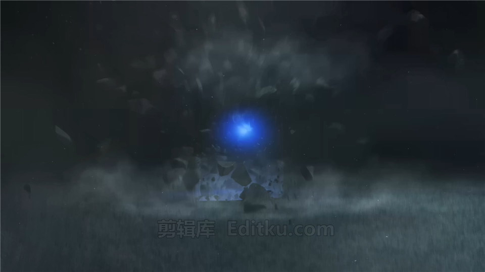中文AE模板打雷闪电击破碎地面爆炸烟雾LOGO动画视频片头 第2张