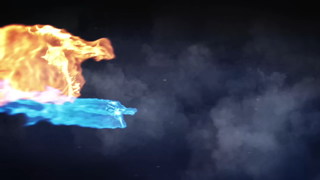 中文PR模板龙火焰撞击爆炸LOGO动画烟雾火花特效视频