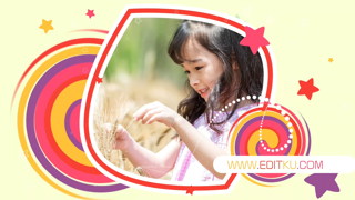 原创PR模板下载彩色可爱儿童相册视频制作六一学校活动小孩照片