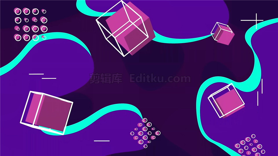 Vj素材6种3d卡通立体图形元素抽象动态背景视频素材 剪辑库视频素材下载