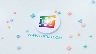 中文AE模板五颜六色形状元素可爱视频片头LOGO展示动画