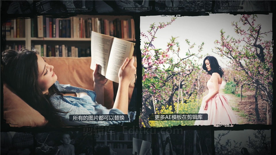中文AE模板复古唯美视频相册制作漏光烧伤胶片展示照片动画_第2张图片_AE模板库