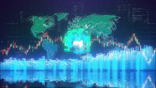 中文AE模板股票交易市场宣传片头科技信息图世界地图走势图