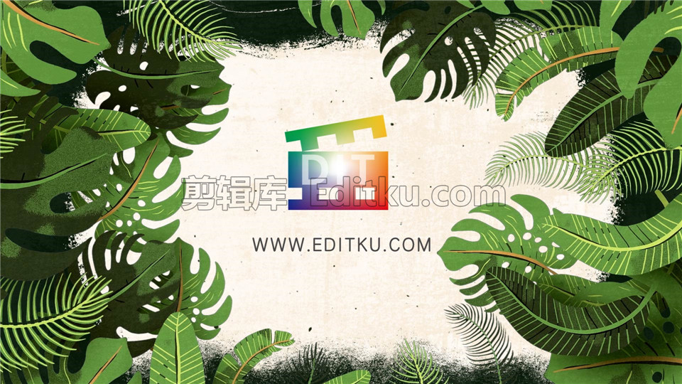中文AE模板动态自然热带绿植物叶子分散动画LOGO片头_第3张图片_AE模板库