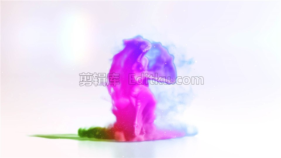 中文AE模板缤纷多彩梦幻粒子烟雾动感舞蹈者演绎标志动画_第1张图片_AE模板库
