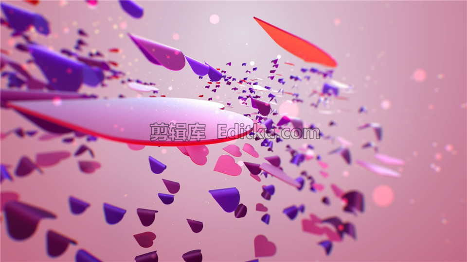 中文AE模板浪漫七夕情人节密集爱心飞舞汇聚心形标志片头动画_第2张图片_AE模板库