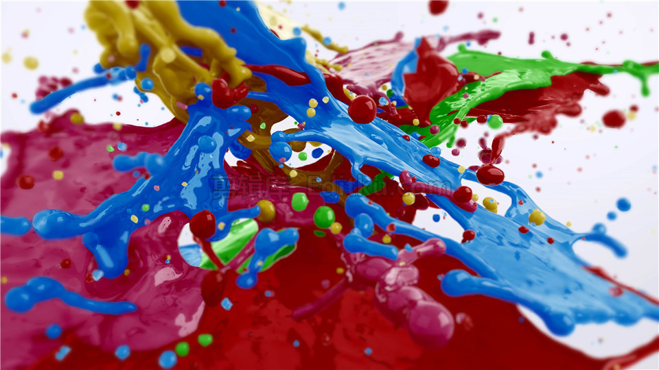 中文AE模板4K彩色粒子黏合流体油漆颜料喷溅特效动画标志演绎视频_第2张图片_AE模板库