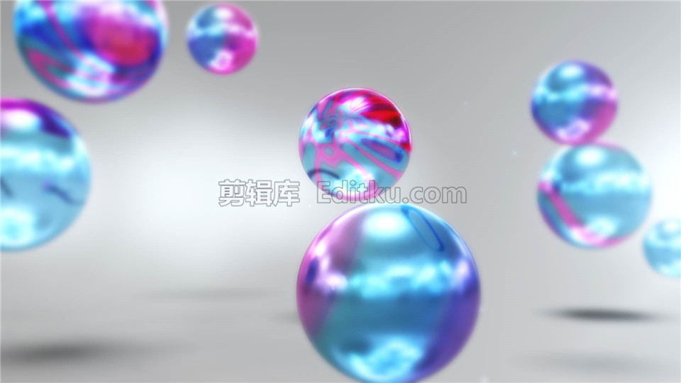 中文ae模板渐变抽象液态水球体汇聚logo演绎动画 剪辑库ae模板下载