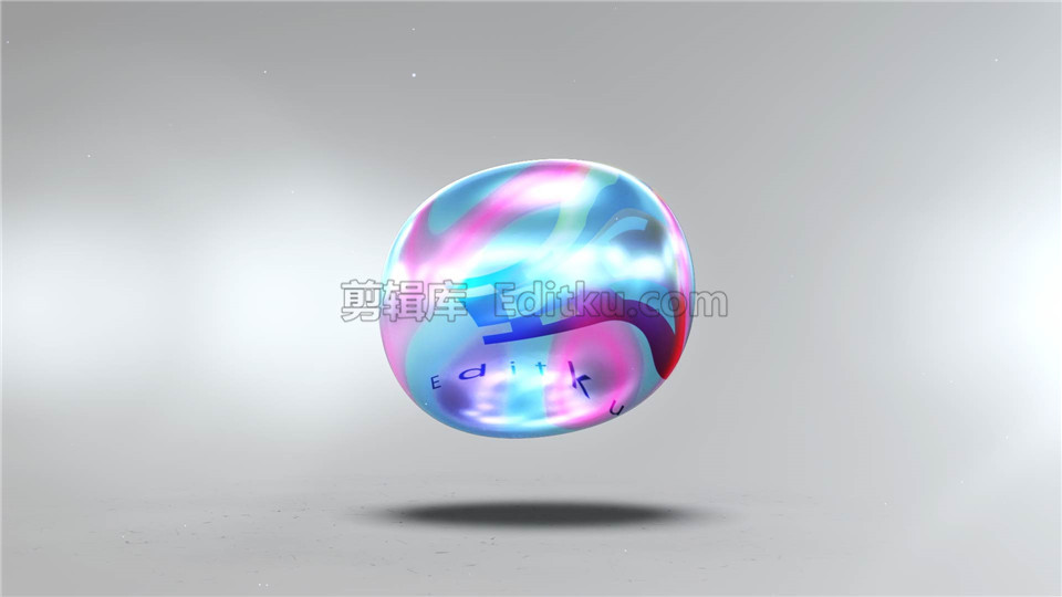 中文ae模板渐变抽象液态水球体汇聚logo演绎动画 剪辑库ae模板下载