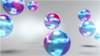 中文AE模板渐变抽象液态水球体汇聚LOGO演绎动画