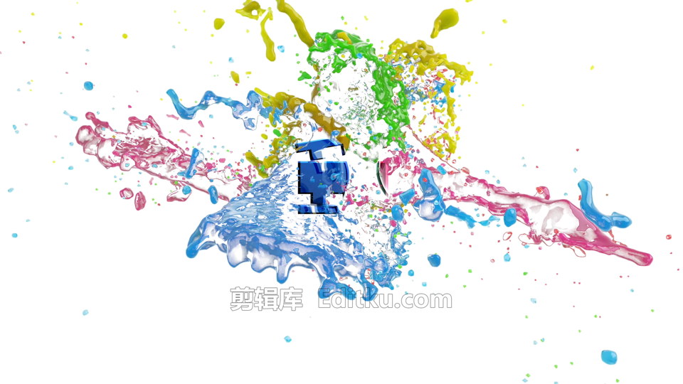 中文PR模板颜料油漆飞溅LOGO动画特效效果视频片头制作 第4张
