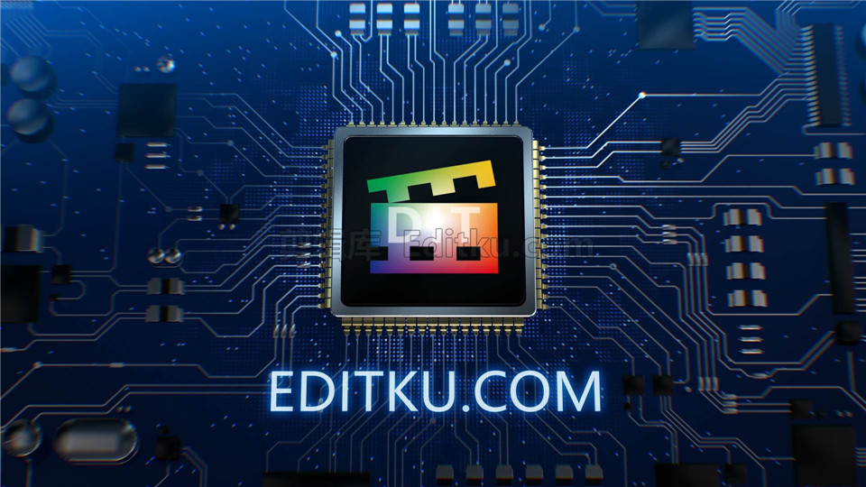 中文AE模板科技感智能处理器CPU芯片电路板标志演绎视频动画_第4张图片_AE模板库