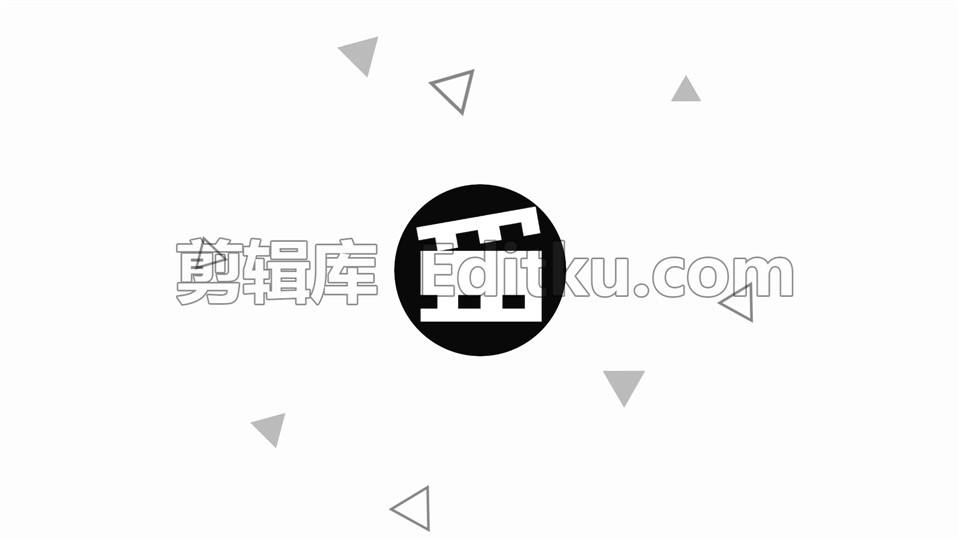 中文PR模板简约风MG黑白色调图形动画logo展示 第3张