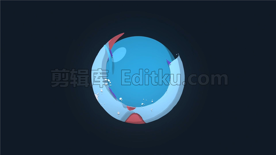 中文PR模板卡通动画液体包裹破裂漏出logo展示 第1张