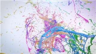 中文AE模板彩色油漆液体流体飞溅扩散动画效果LOGO演绎视频制作