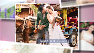 原创AE模板4K分辨率婚纱摄影品牌宣传旅拍美好情侣婚礼照片动画