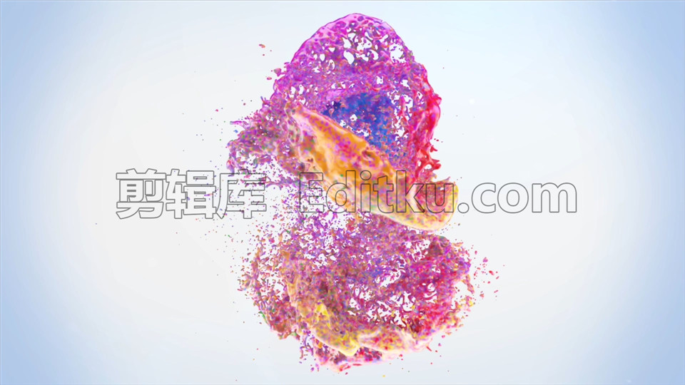 中文PR模板多彩油漆旋转凝聚炸裂显露logo展示 第2张
