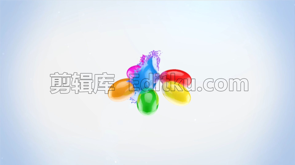 中文PR模板多彩油漆旋转凝聚炸裂显露logo展示 第1张
