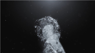 中文PR模板水流相会撞击液体扩散逐渐显露出logo展示视频