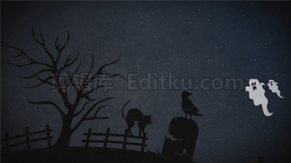 中文AE模板万圣节南瓜鬼脸乌鸦黑猫女巫飞过月球节假日宣传_第2张图片_AE模板库